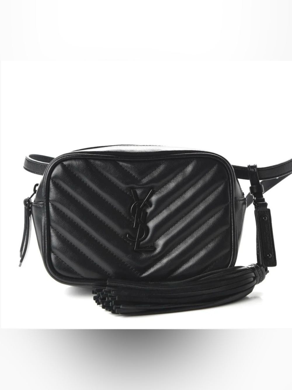 Saint Laurent Calfskin Matelasse Monogram Lou Belt Bag Black